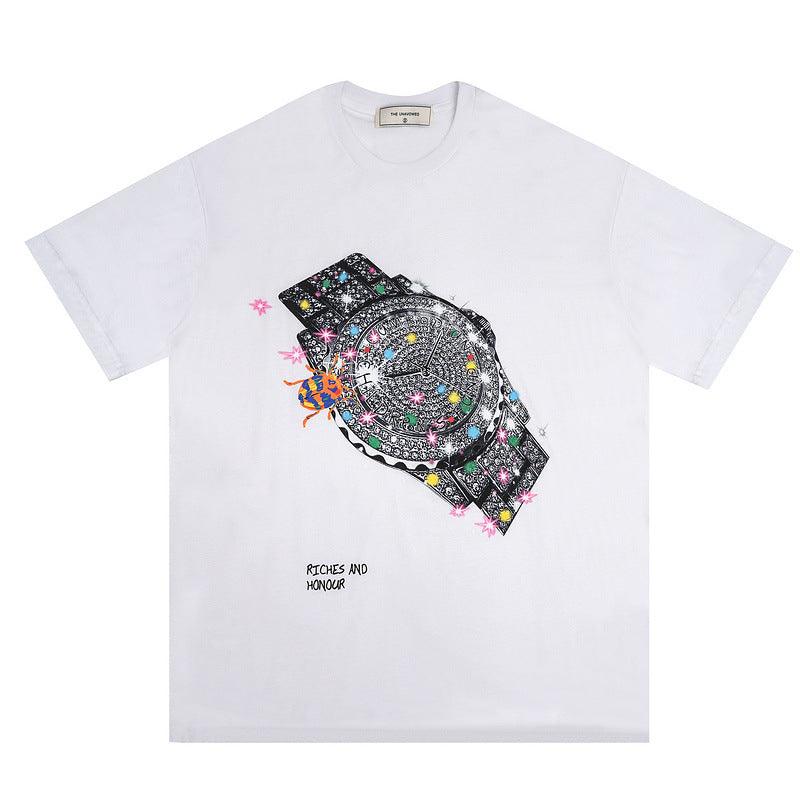 Watch Print Short-sleeved T-shirt Men - melvincucci