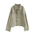 Western beige denim short coat women - melvincucci