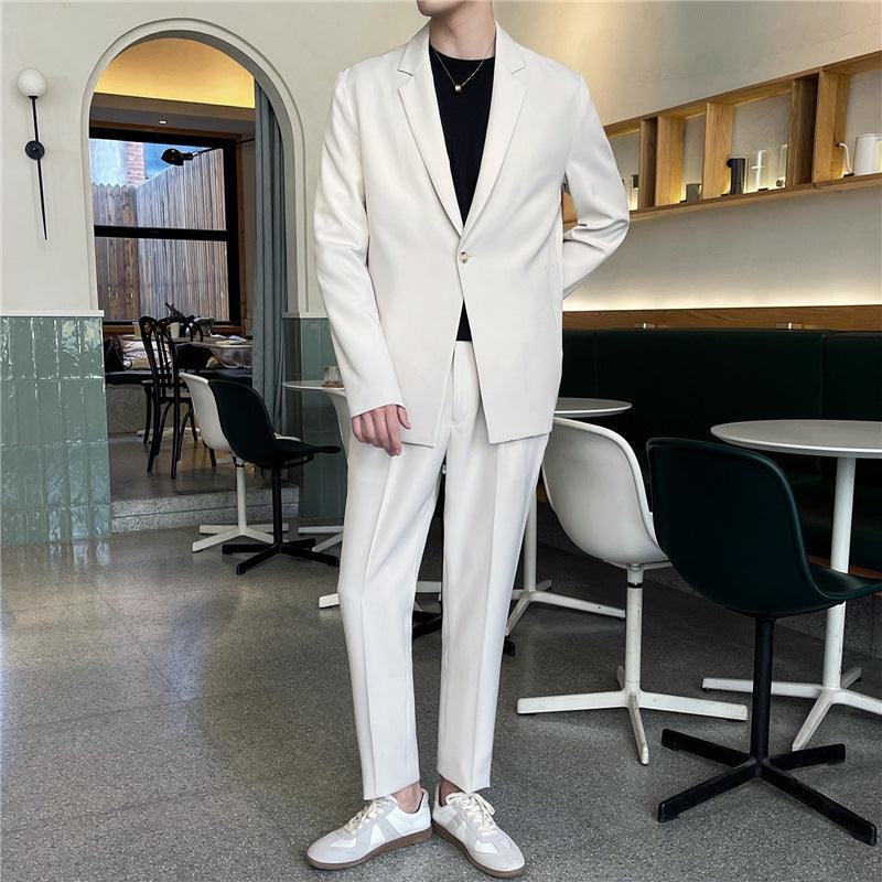 White Rascal Casual Suit Men''S Trend Loose Light Mature Suit Men''S Net Infrared Set Summer Thin - melvincucci