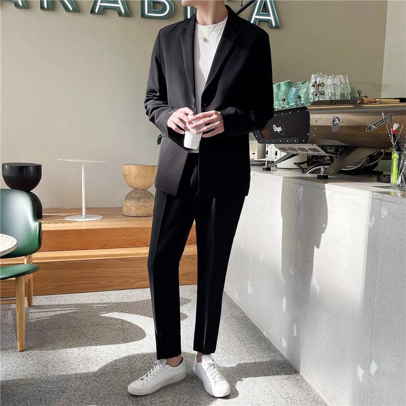 White Rascal Casual Suit Men''S Trend Loose Light Mature Suit Men''S Net Infrared Set Summer Thin - melvincucci
