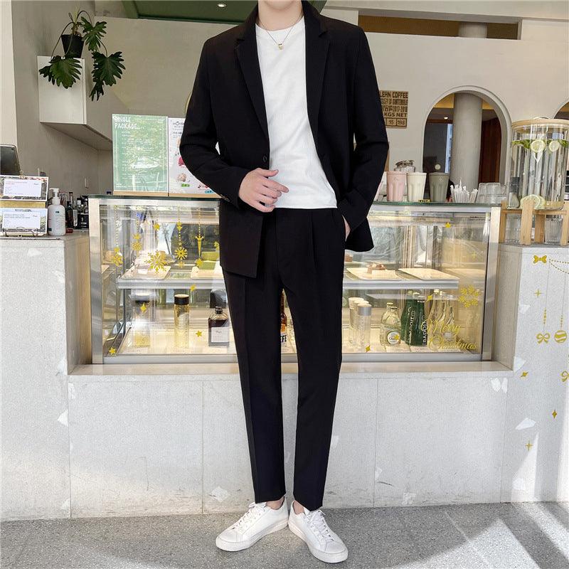 White Rascal Casual Suit Men''S Trend Loose Light Mature Suit Men''S Net Infrared Set Summer Thin - melvincucci