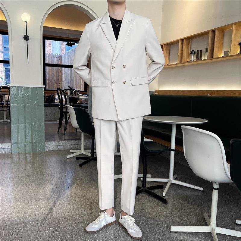 White Rascal Casual Suit Men''S Trend Loose Light Mature Suit Men''S Net Infrared Set Summer Thin - melvincucci