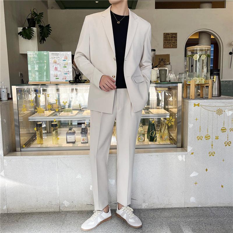 White Rascal Casual Suit Men''S Trend Loose Light Mature Suit Men''S Net Infrared Set Summer Thin - melvincucci