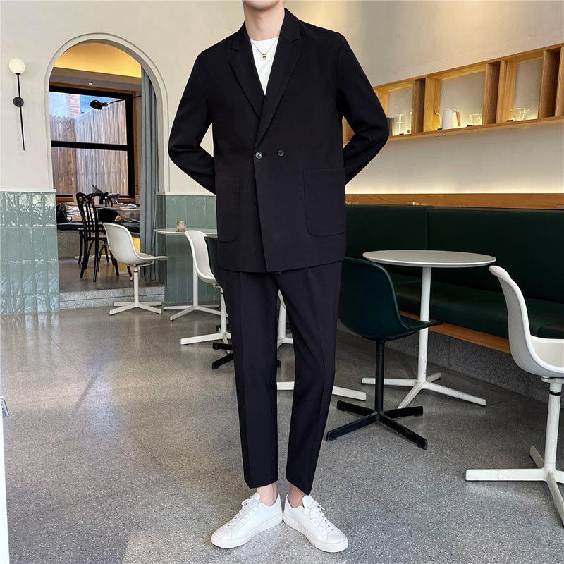 White Rascal Casual Suit Men''S Trend Loose Light Mature Suit Men''S Net Infrared Set Summer Thin - melvincucci