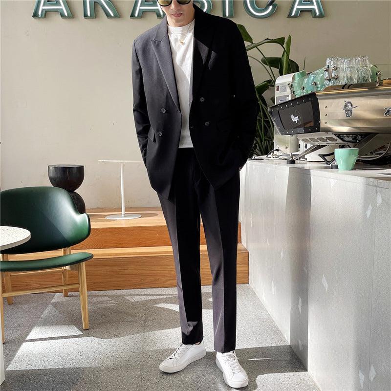 White Rascal Casual Suit Men''S Trend Loose Light Mature Suit Men''S Net Infrared Set Summer Thin - melvincucci