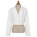 White suit short coat wide leg pants suit - melvincucci