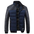 Winter Fashion Men's Jackets and Coats Outerwear 4XL PU Patchwork Stitching Self-cultivation Collar - melvincucci