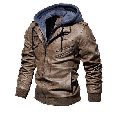 Winter Fashion Motorcycle Leather Jacket Men Slim Fit Oblique Zipper PU Jackets Autumn Mens Leather Biker Coats Warm Streetwear - melvincucci