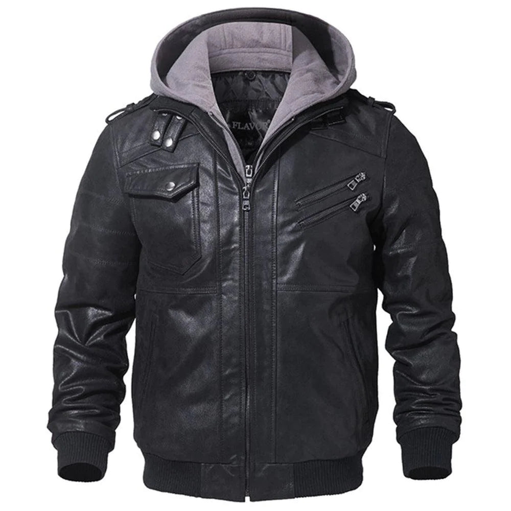 Winter Fashion Motorcycle Leather Jacket Men Slim Fit Oblique Zipper PU Jackets Autumn Mens Leather Biker Coats Warm Streetwear - melvincucci