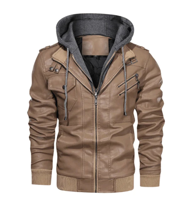 Winter Fashion Motorcycle Leather Jacket Men Slim Fit Oblique Zipper PU Jackets Autumn Mens Leather Biker Coats Warm Streetwear - melvincucci