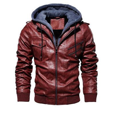 Winter Fashion Motorcycle Leather Jacket Men Slim Fit Oblique Zipper PU Jackets Autumn Mens Leather Biker Coats Warm Streetwear - melvincucci