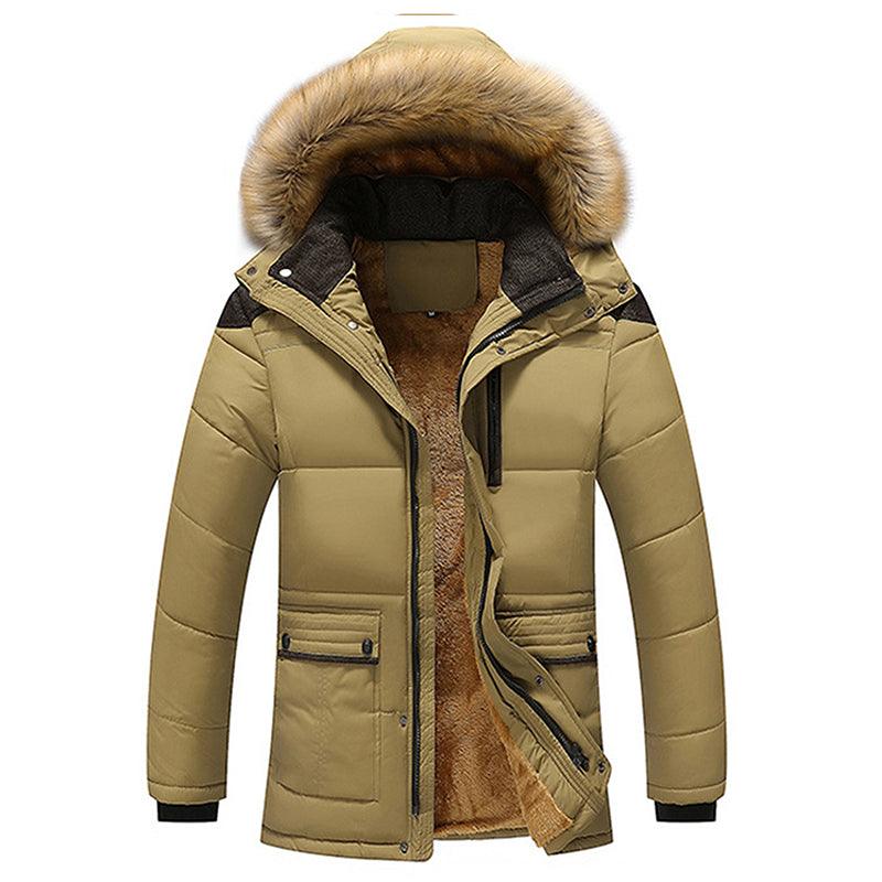 Winter Fur Hooded Men Jacket Thick Warm Parka Men Coats Windproof Solid Pockets - melvincucci