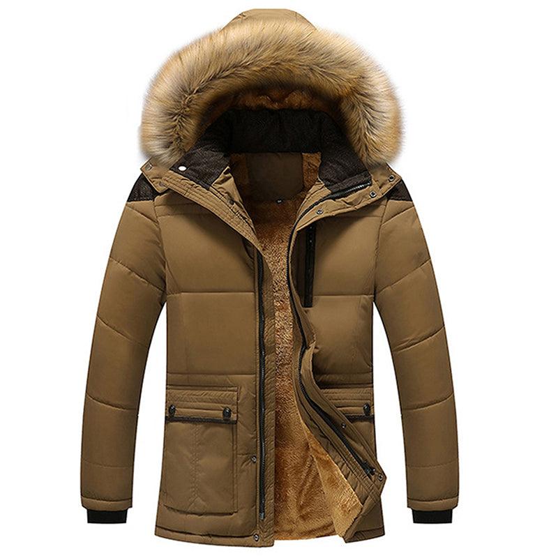 Winter Fur Hooded Men Jacket Thick Warm Parka Men Coats Windproof Solid Pockets - melvincucci