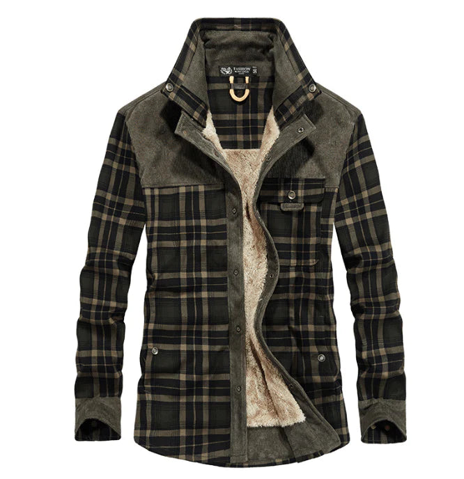 Winter Jacket Men Thicken Warm Fleece Jackets Coats Pure Cotton Plaid Jacket Military Clothes - melvincucci