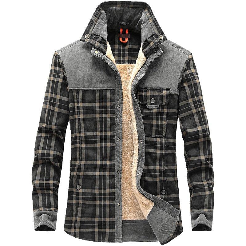 Winter Jacket Men Thicken Warm Fleece Jackets Coats Pure Cotton Plaid Jacket Military Clothes - melvincucci
