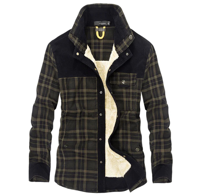 Winter Jacket Men Thicken Warm Fleece Jackets Coats Pure Cotton Plaid Jacket Military Clothes - melvincucci