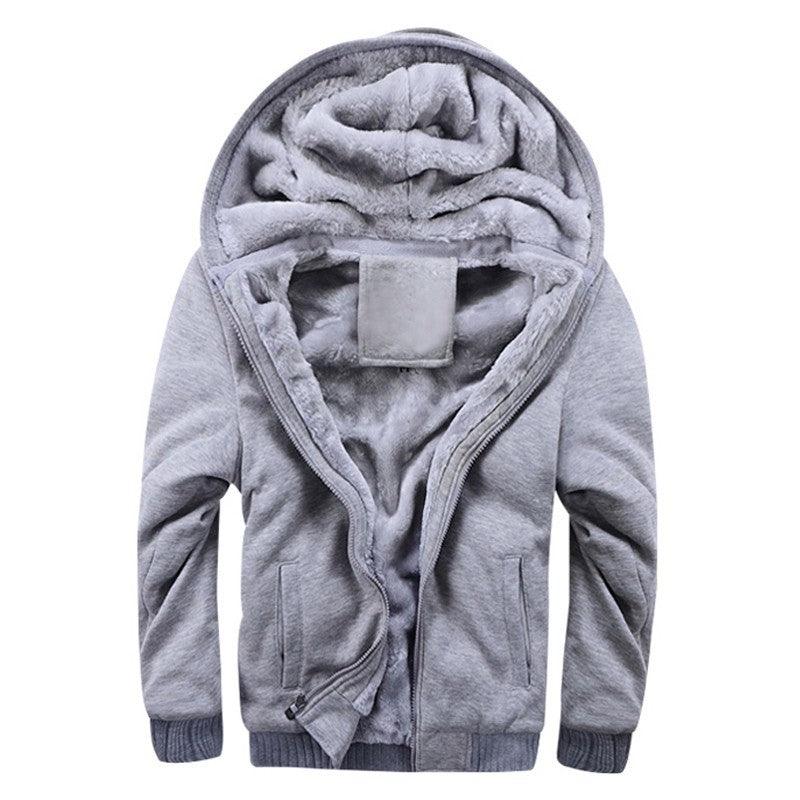 winter men hoodies add wool jacket hooded coat men - melvincucci