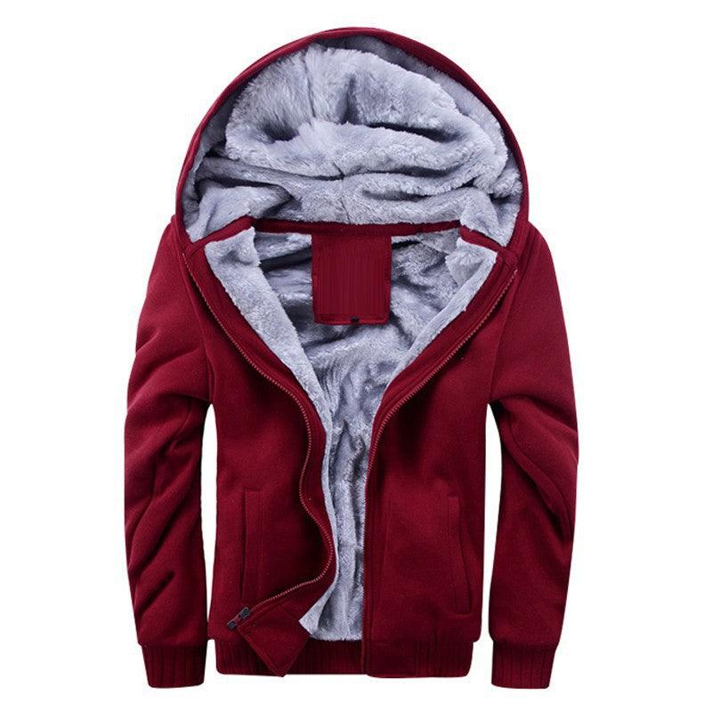 winter men hoodies add wool jacket hooded coat men - melvincucci