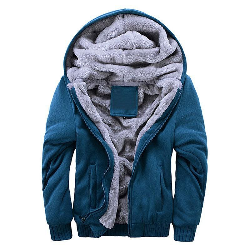 winter men hoodies add wool jacket hooded coat men - melvincucci