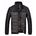 Winter Men Jacket and Coats PU Patchwork Designer Jackets - melvincucci