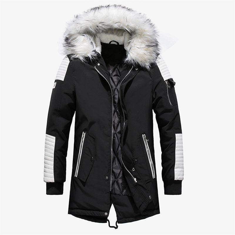 Winter Men Jacket Fur Hooded Collar Thick Warm Parka Men Coats Long Length Outwear - melvincucci