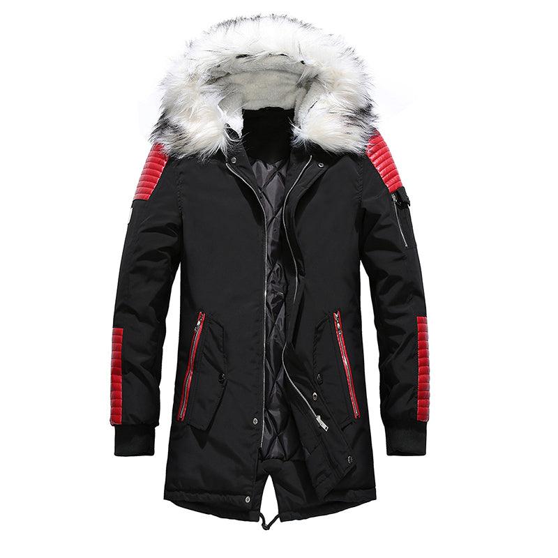 Winter Men Jacket Fur Hooded Collar Thick Warm Parka Men Coats Long Length Outwear - melvincucci