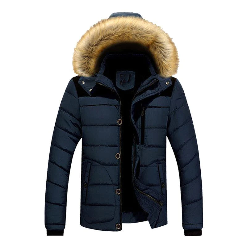 Winter Men Jacket Thick Hooded Fur Collar Men Coats Casual Padded Men Jackets - melvincucci