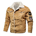 Winter Men Turn-down Collar Leather Jacket Outwear Warm Pilot Coats Windbreak - melvincucci
