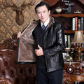 Winter Middle Aged Men PU Wallet Jacket - melvincucci