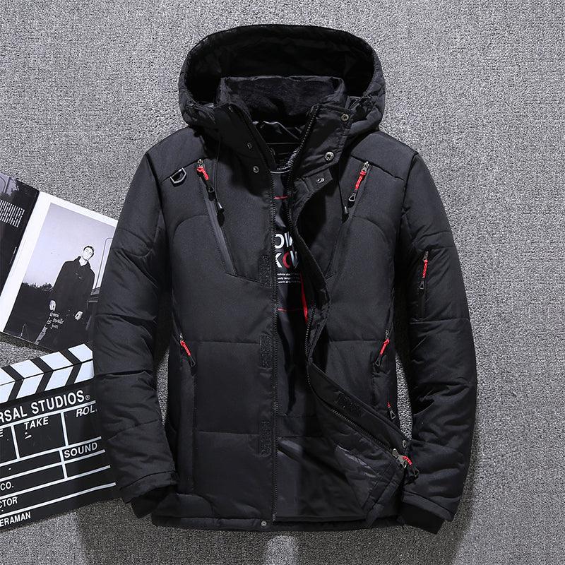 Winter Thick Men Jacket Solid Hooded Coats Hat Detachable Jacket - melvincucci