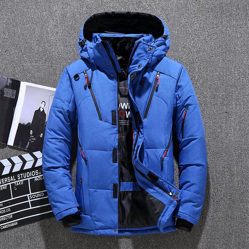 Winter Thick Men Jacket Solid Hooded Coats Hat Detachable Jacket - melvincucci