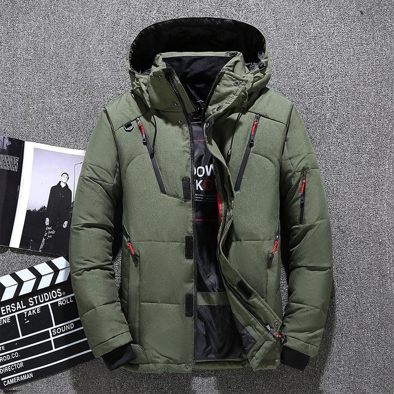 Winter Thick Men Jacket Solid Hooded Coats Hat Detachable Jacket - melvincucci