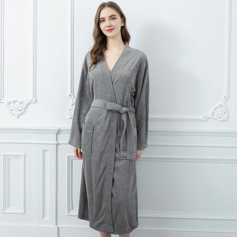 Winter Thickened Japanese-style Double-sided Towel Absorbent Bathrobe - melvincucci