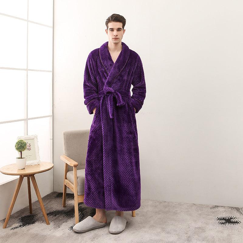 Winter Women Night Gown Couple Robe Men Bathrobe - melvincucci