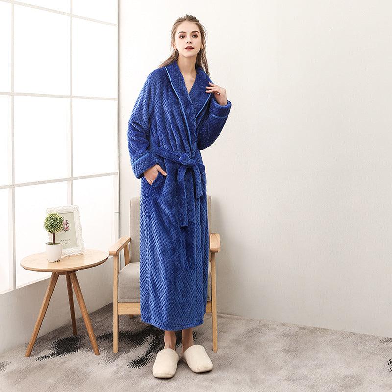 Winter Women Night Gown Couple Robe Men Bathrobe - melvincucci