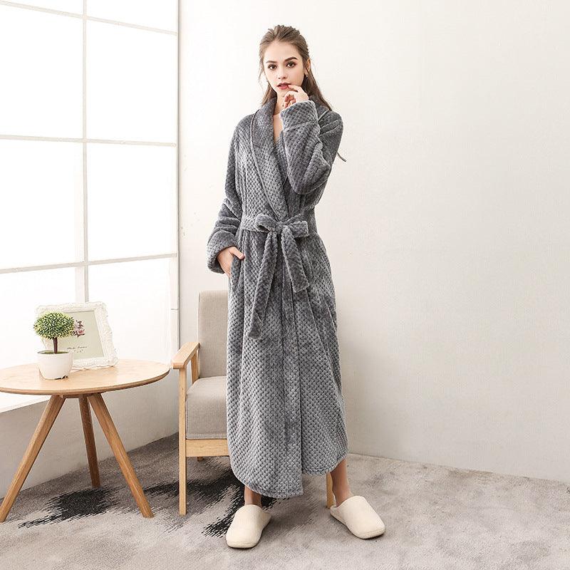 Winter Women Night Gown Couple Robe Men Bathrobe - melvincucci