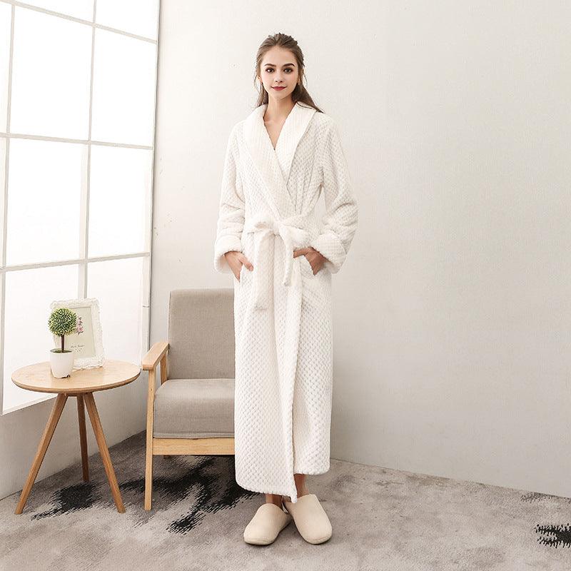 Winter Women Night Gown Couple Robe Men Bathrobe - melvincucci