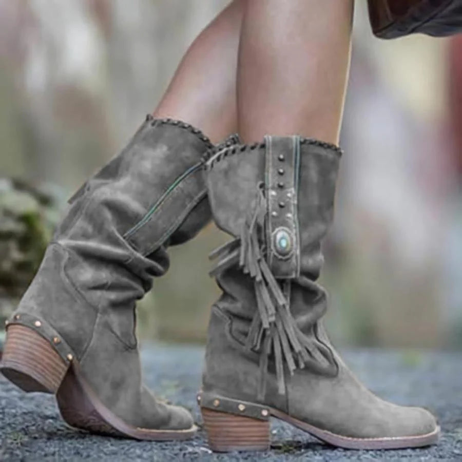 Woman Square Heel Shoe Booties - melvincucci