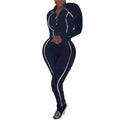 Women 2 Piece Activewear Set Long Sleeve Zip Top Leggings - melvincucci