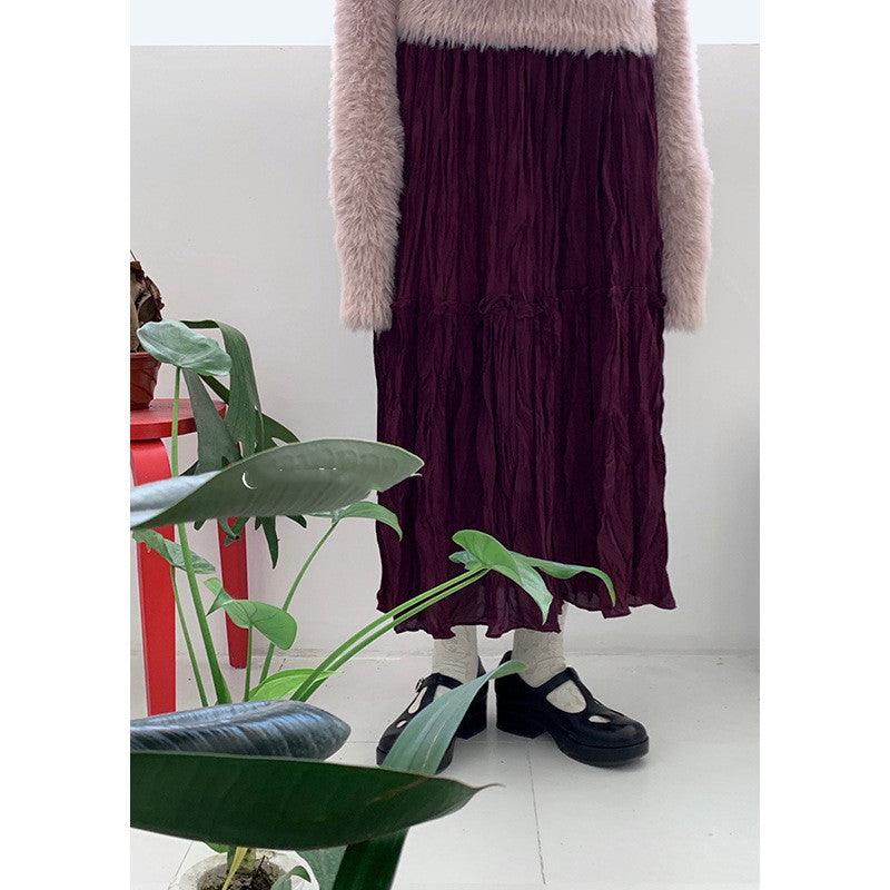 Women Autumn And Mid Length Wrinkled Skirt - melvincucci