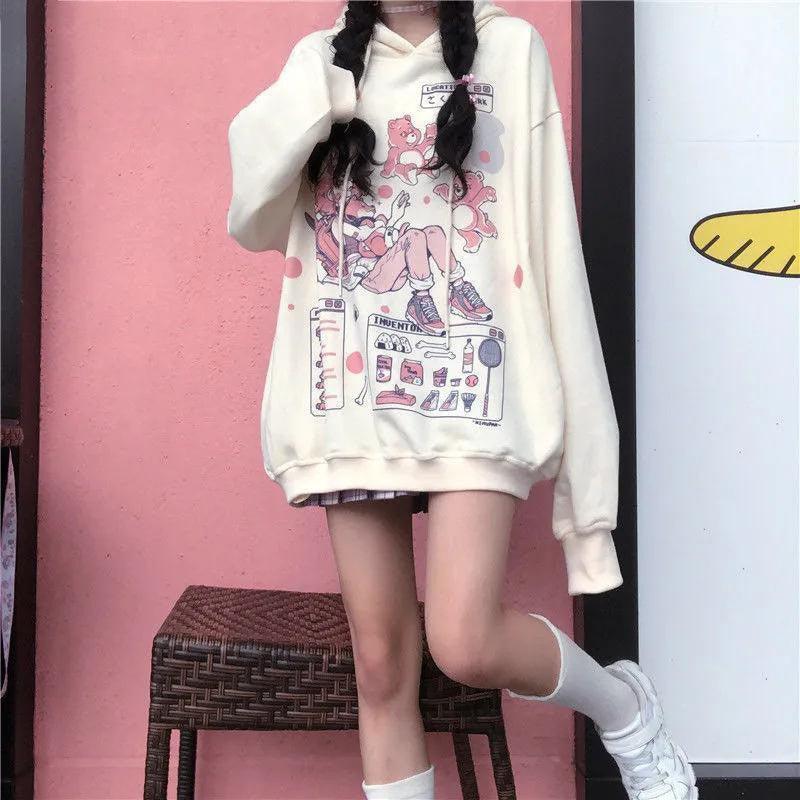 Women Autumn And Winter Printed Hooded Sweatshirt - melvincucci