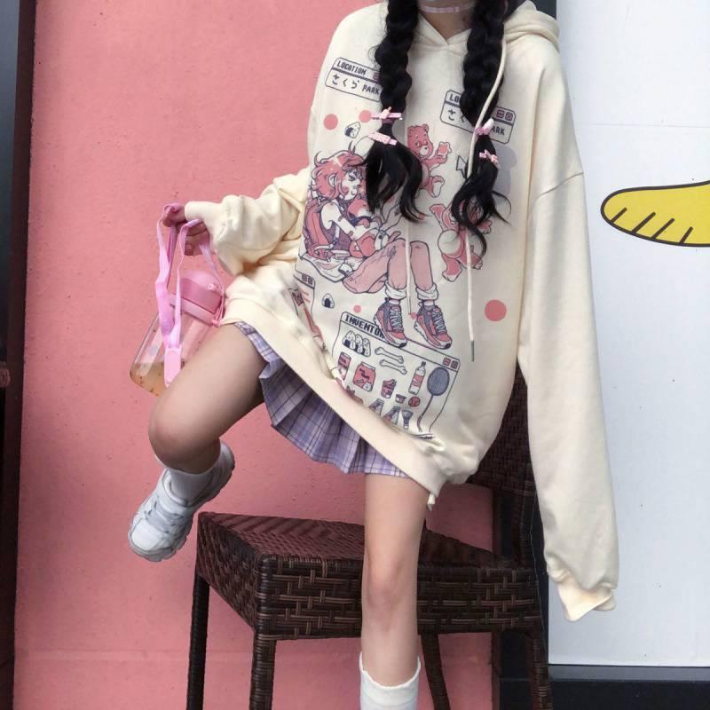 Women Autumn And Winter Printed Hooded Sweatshirt - melvincucci