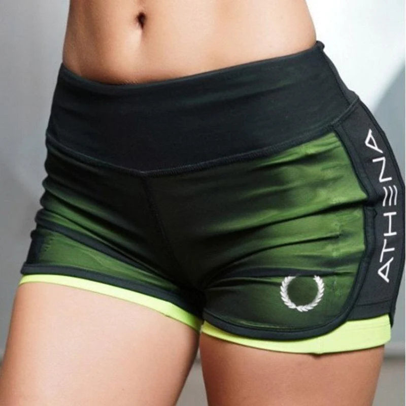 Women Casual Short for Workout -  Fake Two Sports Shorts Style. - melvincucci