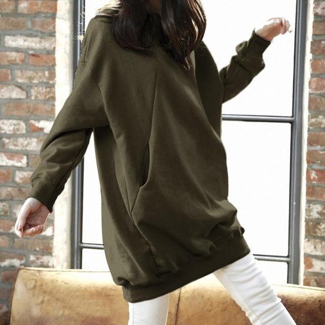 Women Casual Solid Sweatshirts Plus Size Tops Autumn - melvincucci