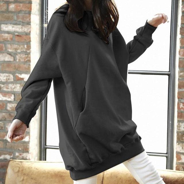 Women Casual Solid Sweatshirts Plus Size Tops Autumn - melvincucci