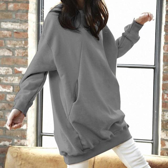 Women Casual Solid Sweatshirts Plus Size Tops Autumn - melvincucci