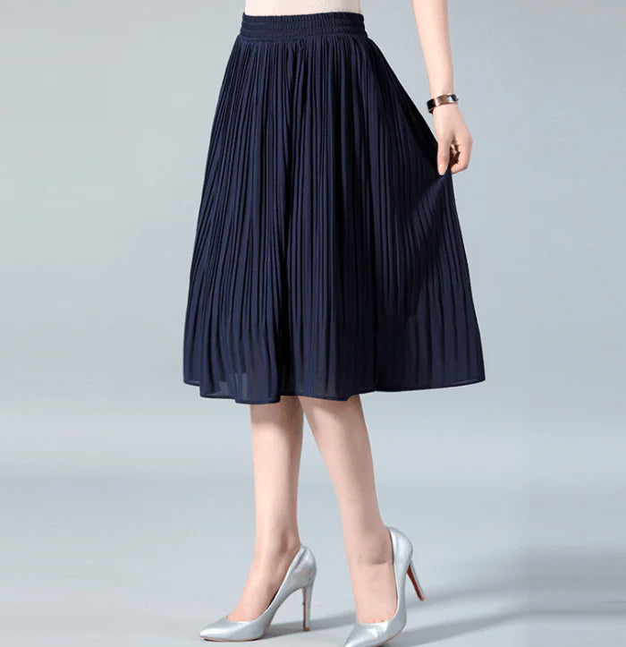 Women Chiffon Skirt Summer Pleated Midi Skirt - melvincucci