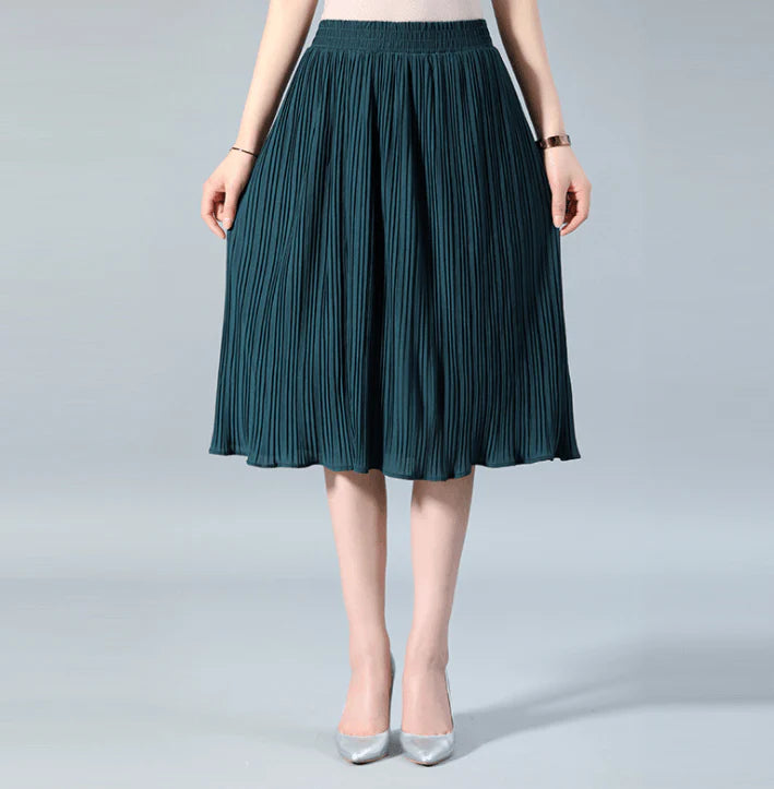 Women Chiffon Skirt Summer Pleated Midi Skirt - melvincucci