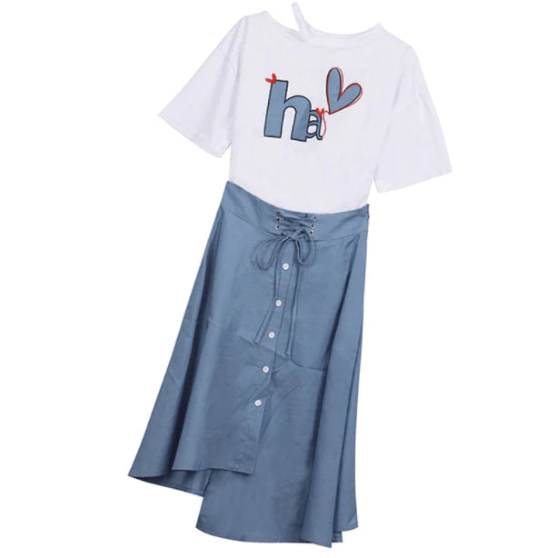 Women  Denim Patchwork Dress - melvincucci