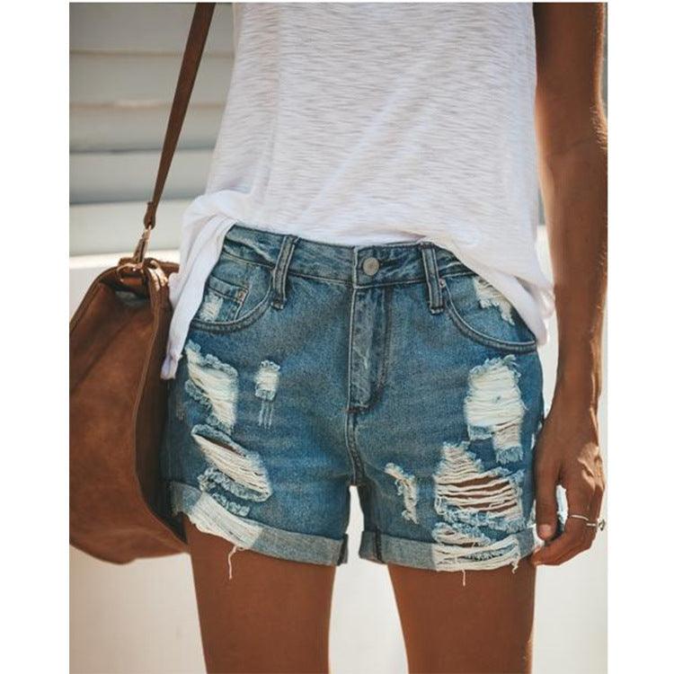 Women denim shorts ripped - melvincucci